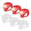 6pcs/set LED Silicone Bicycle Front Rear Lights Bike Headlight Tail Lamps