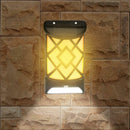 Solar Flame Effect Motion Sensor LED Wall Light Outdoor Garden Yard Lamp