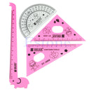 1 Set Cute New Cartoon Giraffe Animal Students' Ruler TriangleRuler Meter Ruler