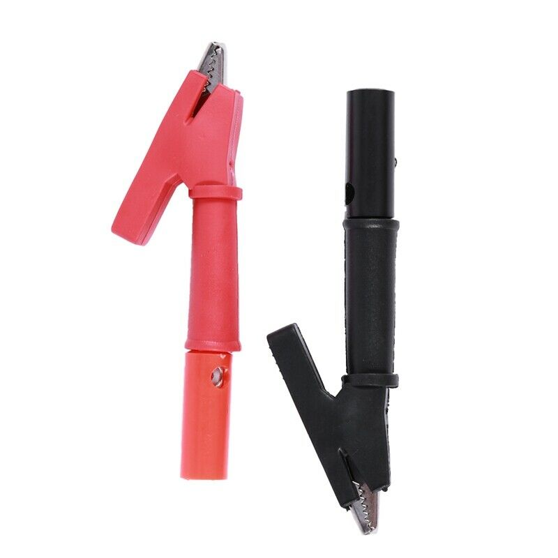 Pair Insulated Alligator Clip Test Lead Crocodile Clamps with Banana Plug P7L2