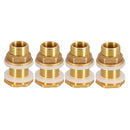4pcs  Solid Brass Water Tank Connector Garden Hose Converter DN15 M1/2''