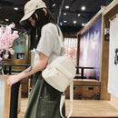 Straw Backpack Women Bag Small Fashion Stripe Woven Backpacks Girl Backpack