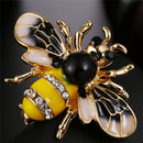 Women Delicate Enamel Little Bee Crystal Rhinestone Collar Pin Brooch Jewelry ME