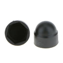 M8 (8mm) Black Domed Plastic Nut / Bolt Cover Caps 13MM Spanner Size - PK 50