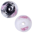 10x 12mm Black Faceted Lampwork Flower Glass Loose Beads For Necklace Making DIY
