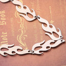 Harajuku Streetwear Alloy Flame Unisex Necklace Punk Accessory Rock Chain C