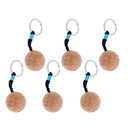 6Pcs Wooden Cork Buoyant Floating Ball Key Ring Canal/Sailing/Marine/Kayak