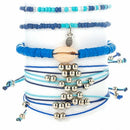 Bohemian Style Simple Rope Woven Beaded Blue Metal Ball Shell Pineapple Bra