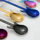 6 Pcs Coffee Teaspoons Guitar Spoon,Stainless Steel Colorful Dessert Spoon  M1L7