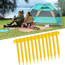 20pcs Yellow Plastic Spiral Camping Awning Tent Anchor Ground Stakes Peg KEG