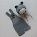 Newborn Photography Clothing Baby Photo Cute Hand-Woven Mohair Bear Rompers+Hat