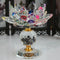 Glass Block Lotus Flower Metal Candle Holders Feng Shui Home Decor Big Teal R4D6