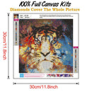 5D DIY Full Round Drill Diamond Painting Novelty Tiger Cross Stitch (B1103) A