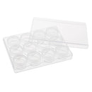 Clear Jewelry Bead Storage Box 12 Slots View Round Jars organizer containers