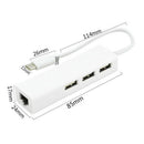 USB-C USB 3.1 Type C to USB RJ45 Ethernet Lan Adapter Hub Cable for Macbook B ï¼D