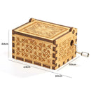 Retro Carved Hand Cranked Music Box Wooden Manual Birthday Gift Home Decor