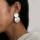 Round Earrings Fashion Women's Metal Sequin Earrings Accessories Punk Simpl