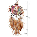 Oil Painting Wolf Totem Dream Catcher Feather Bead Hanging Home Car Decor