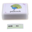 80 Pieces Animal Preschool Educational Flash Cards Kids Cognition Card