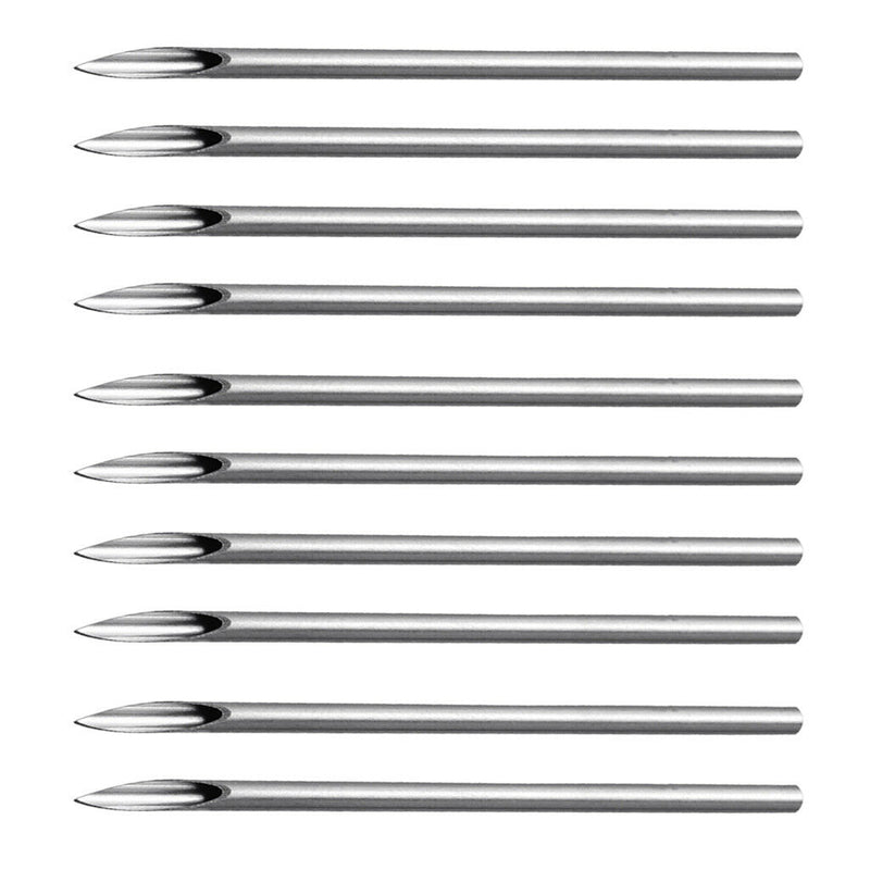 10x Stainless Body Piercing Needles 16G for Lip Nipple Nose Body Art Tool