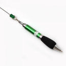 Green Retractable Badge Reel Pocket Pen with Metal Belt Clip & Carabiner New