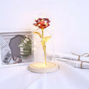 20LED Night Lights Rose Glass Dome Copper Wire String Lights (Dark Red)
