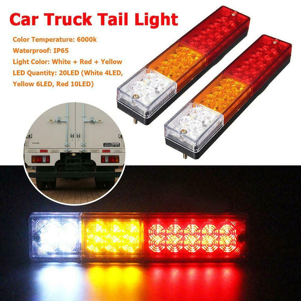 20 LED Tail Light Car Truck Trailer Stop Rear Reverse Turn Indicator Lamp #JT1