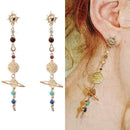 Solar System Universe Earrings Dangle Sun Earth Earrings Ear Summer Stud V7P3