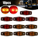 10PCS LED Red/Amber Side Fender Marker Lamp 2.5" Clearance Truck Trailer Lamp