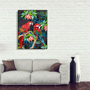 Painting By Numbers Kit DIY Parrot Flower Hand Paint Canvas Oil Art Picture