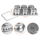 6X Stainless Steel Magnetic Spice Rack Herb Pot Jar Kitchen Storage Holder TNZ