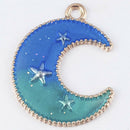 Lots 8Pcs Moon/Star/Planet Enamel Charm Pendant For DIY Nacklace Bracelet Craft