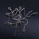 100 Pieces Stainless Steel Fish Hook Earrings Hooks Ear Wire with Bead and