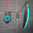 Luminous Night Owl Bookmark Label Read Maker Feather Book Mark Stationery C  Jâ„–[