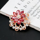 Womens Crystal Scarf Ring Clip Buckle Flower Silk Shawl Holder Brooch Badge With
