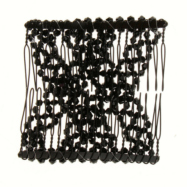 Magic Hair Combs Black Beads Double Hair Clips Stretchy Hair Accessories