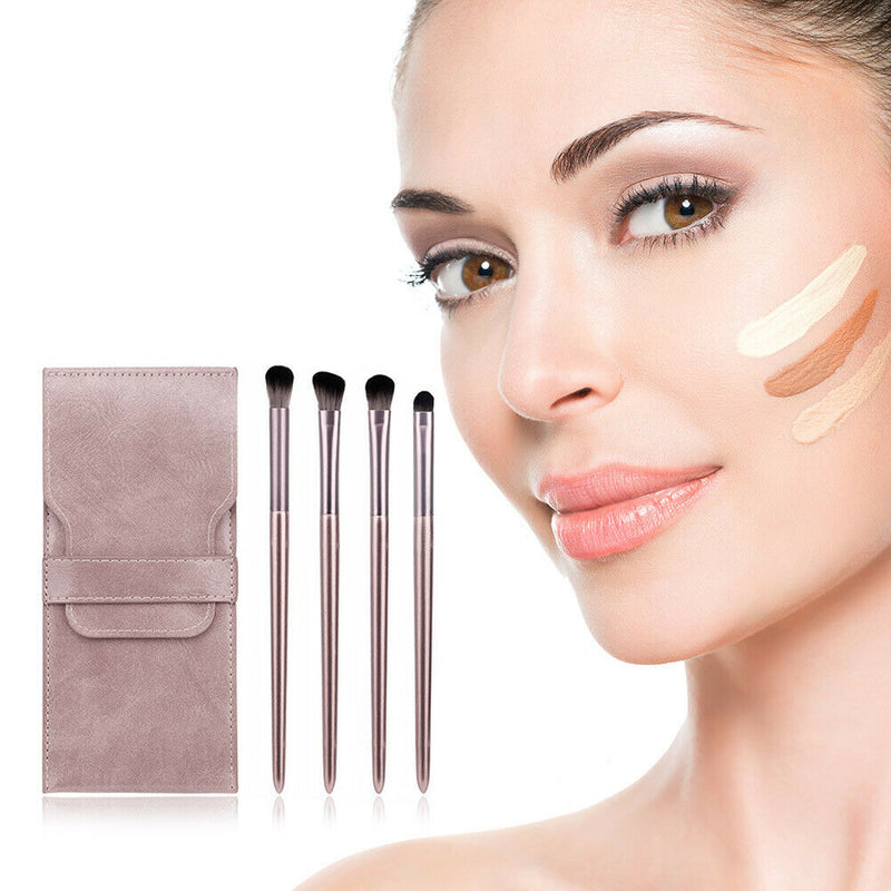 4pcs Eye Shadow Makeup Brushes Kit Soft Eyeshadow Blending Brush (Purple)