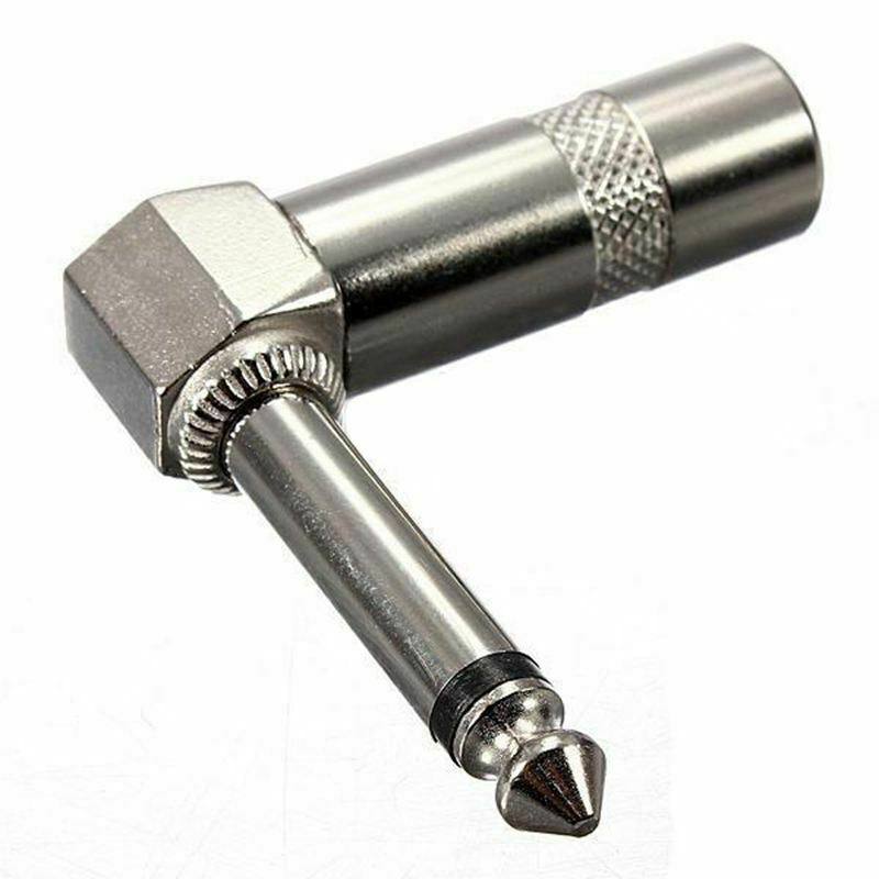10 Pack Lot 1/4" 6.3mm TS Right Angle MONO Phone Plug Cord Connector Cable