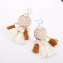 round sequins boho ethnic tassel drop earrings Women ladies fashion earring E5T6
