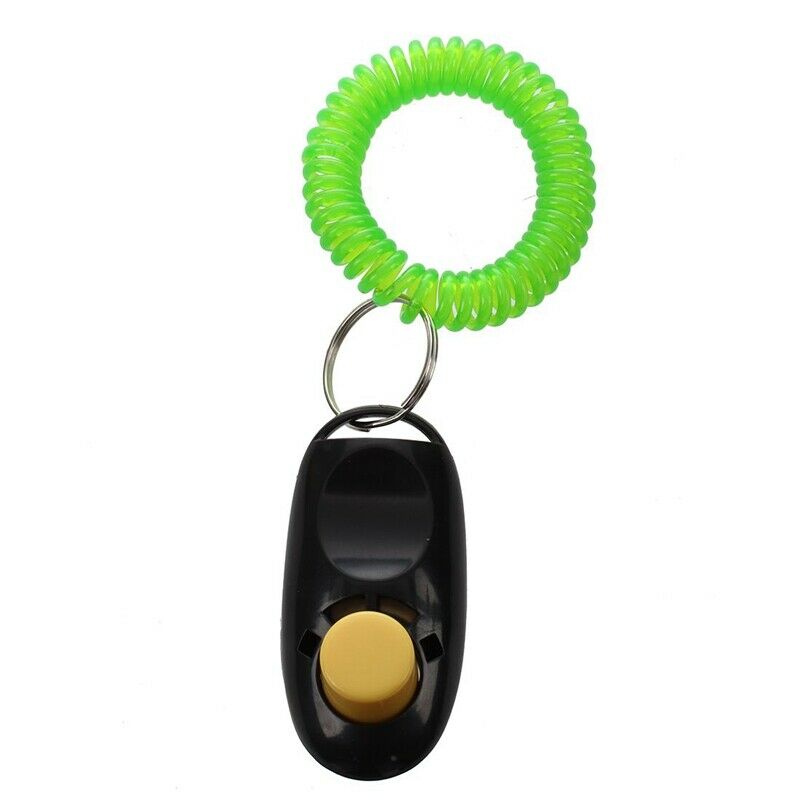 2Pcs Pet Dog Cat Button Click Clicker Trainer Training Obedience Aid Wrist  L1L9