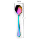Rainbow Soup Spoons, Stainless Steel Round Spoons, Set of 6 (Soup Spoon)