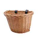 Children Bicycle Basket Handle Bar Wicker Woven Carrier Cycling Bags (L)