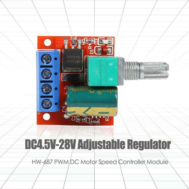 HW-687 PWM DC Motor Speed Controller Module DC4.5V-28V Adjustable Regulator A