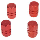Red tire air valve caps Fit All Schrader valve (pack of 4)