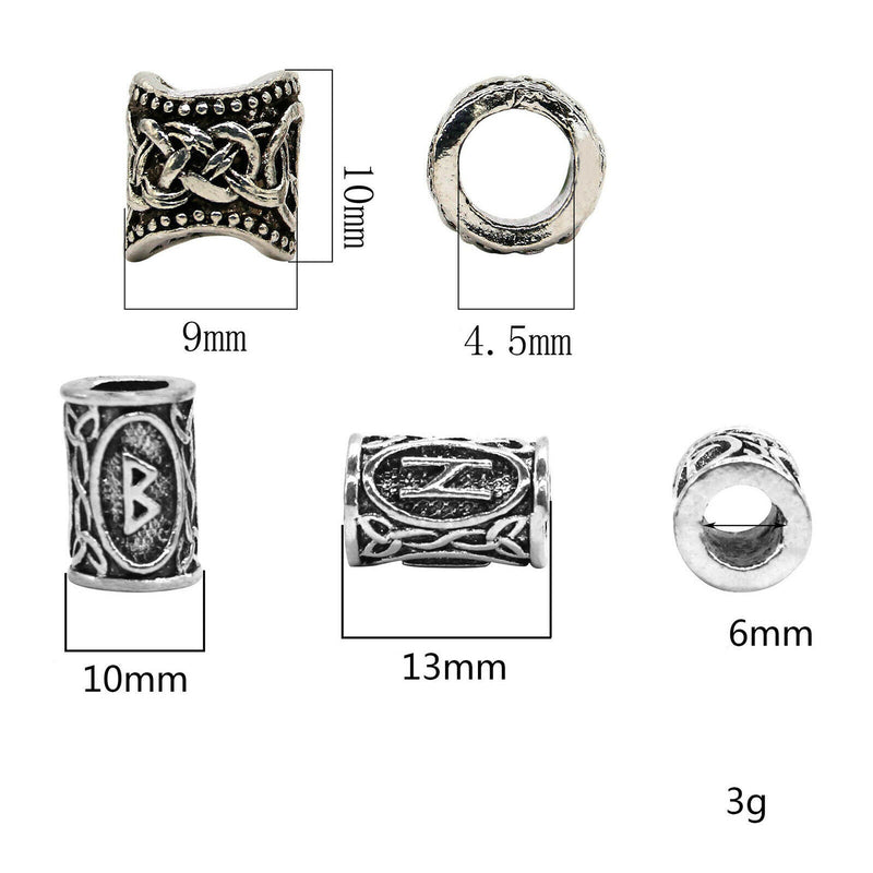 48Pcs Viking Beads Set Norse Hair Tube Beads,Exotic Design DIY Jewelry Hair