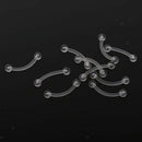 10 Pieces Curved Bend Cross Eyebrow Piercing Bar Ring Stud Clear Acrylic 18g