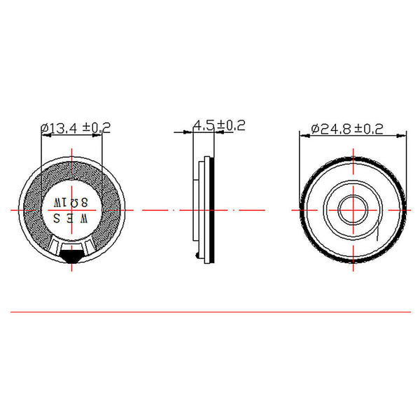 Round Internal Magent Speaker 8Ohm 1W Waterproof Speaker Parts 23mm
