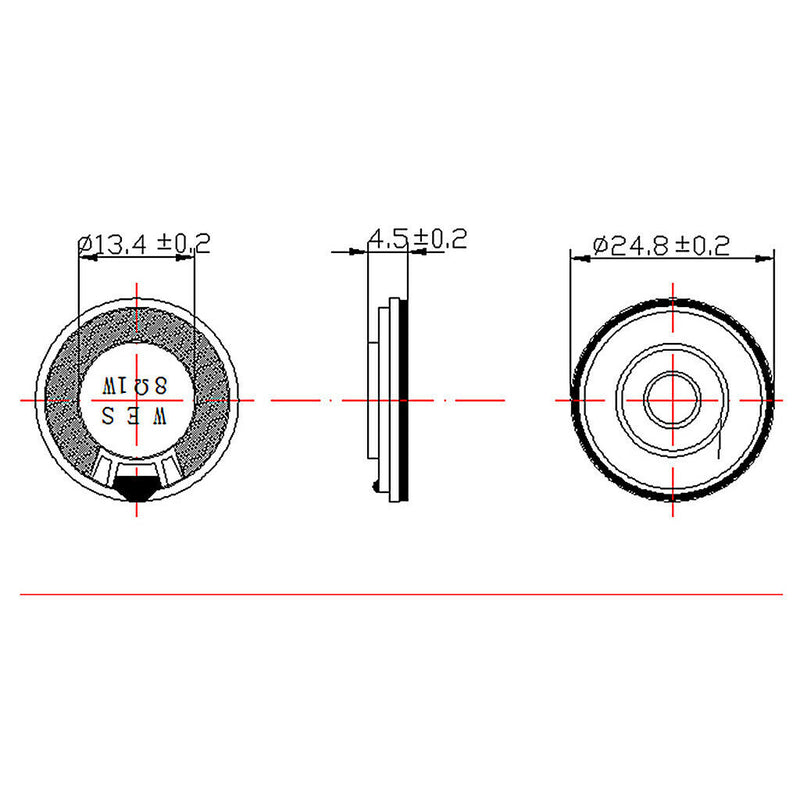 Round Internal Magent Speaker 8Ohm 1W Waterproof Speaker Parts 23mm