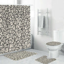 4Pcs Home Bathroom Decor Set Cat Pattern Toilet Seat Cover Bath Mat Set+Wat