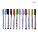 12 Colors Whiteboard Erasable Marker Pen  Sign Fine Nib Set Supplies